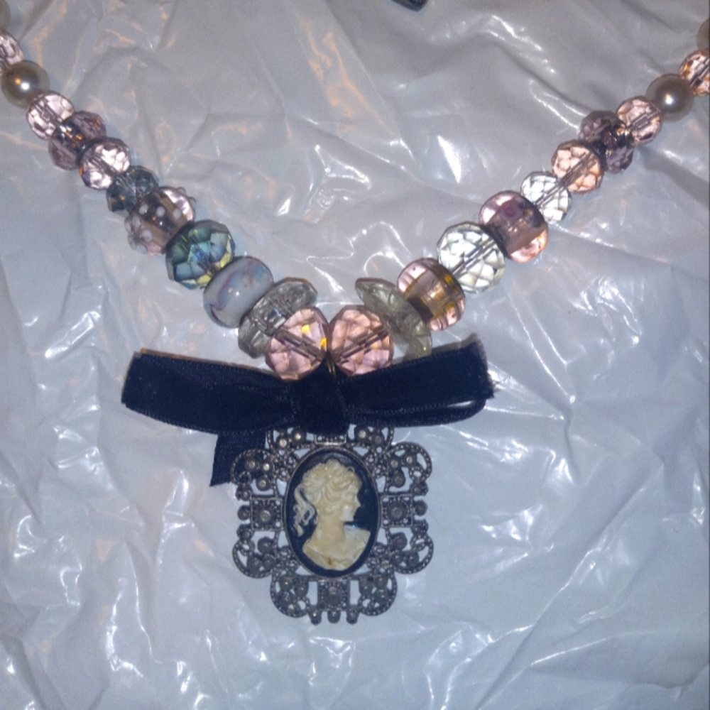 Bridgerton Style Handmade Crystal/Glass  Necklace